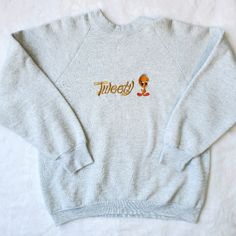 Vintage Tweety Bird Grey Sweatshirt Fruit of Loom